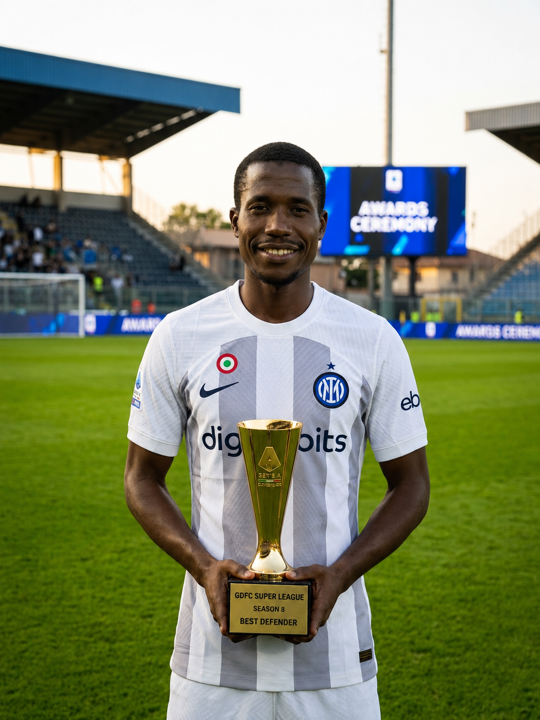 Name: Ishaq Haris Isiya  (Coach) Position: DF  Awards/Achievements: Best Defender S8 2Trophies 🥇🏆🏆